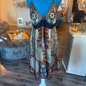 Elegant Multicolor Patterned Women's Dress